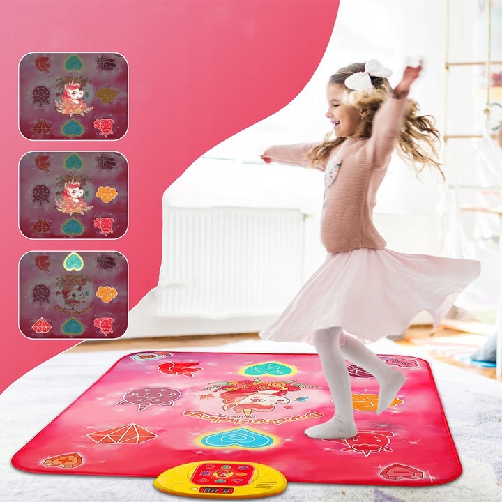 JEDNOROŻEC MATA DO TAŃCA MUZYCZNEGO DLA DZIECI 5 TRYBÓW 3 POZIOMY 100x87cm