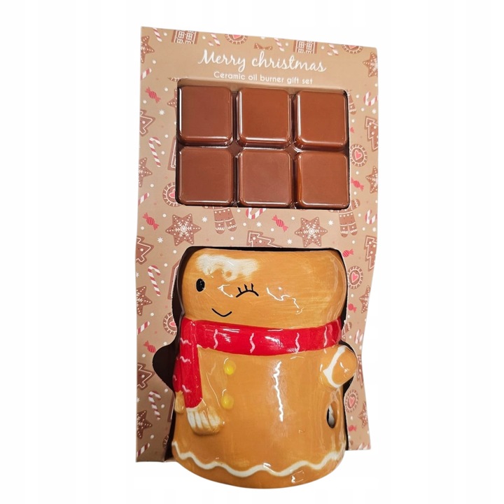 Ceramiczny kominek + wosk zapachowy piernik Mikołaj kominek tealight GRATIS