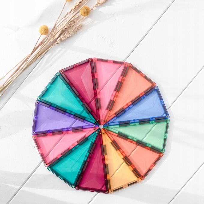 Klocki Magnetyczne konstrukcyjne duże 120 el. CONNETIX Pastel Creative Pack