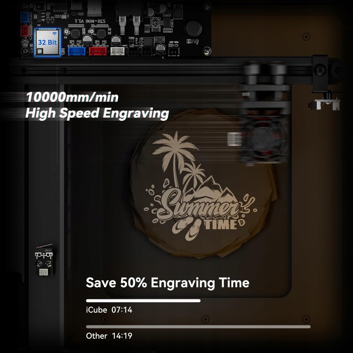 Grawerka laserowa Micro Desktop 10000mm/min SCULPFUN iCube Pro 5W 130*130mm