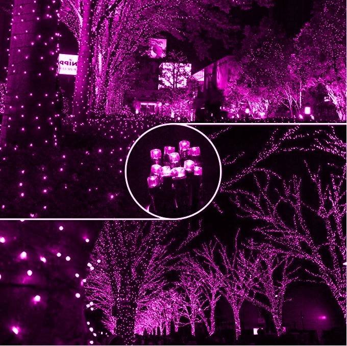 Lampki Choinkowe LED 500 Różowe 38 m IP44 Zewnętrzne Wewnętrzne 8 Trybów