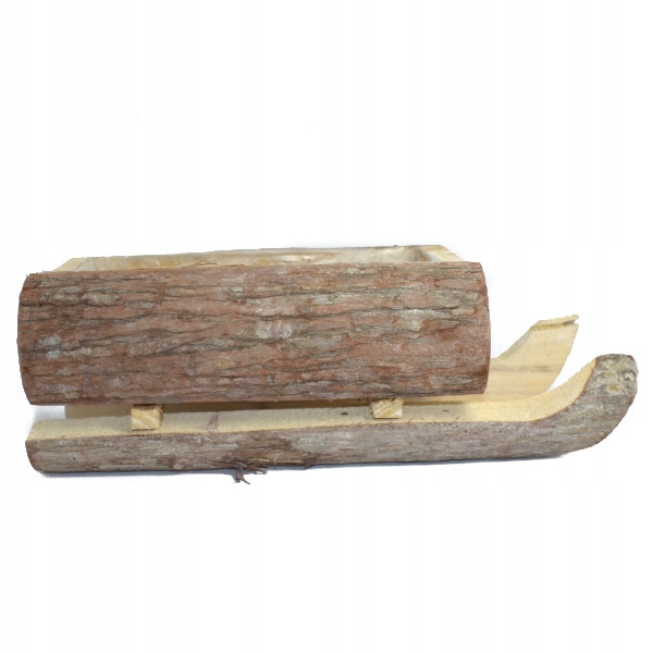 Doniczka donica sanki drewniane kory sanie duże