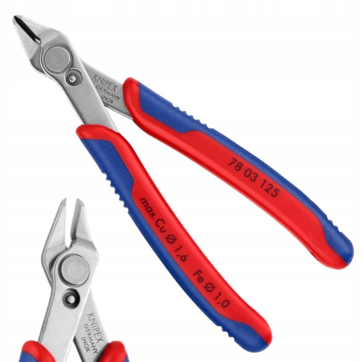 Szczypce Boczne Tnące Precyzyjne Stal 125mm SuperKnips KNIPEX 78 03 125