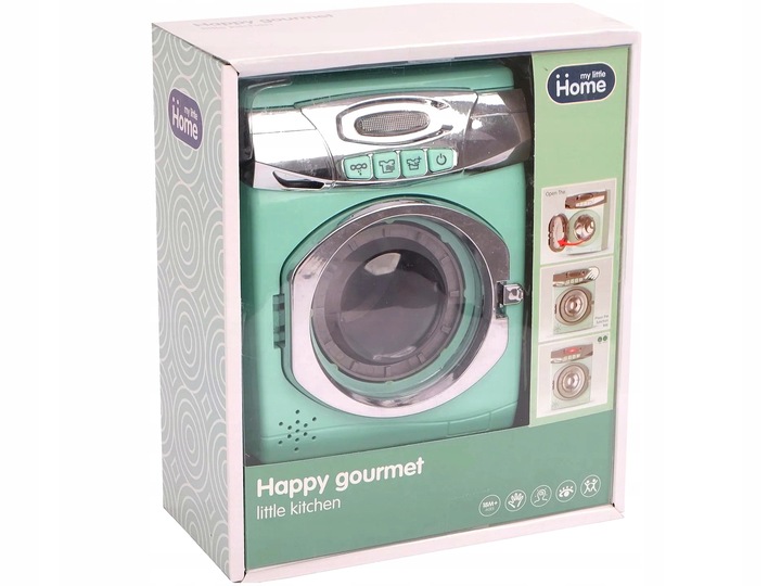 PRALKA AUTOMATYCZNA DLA DZIECI OBROTOWY BĘBEN WODA światło dźwięk Zabawkowa