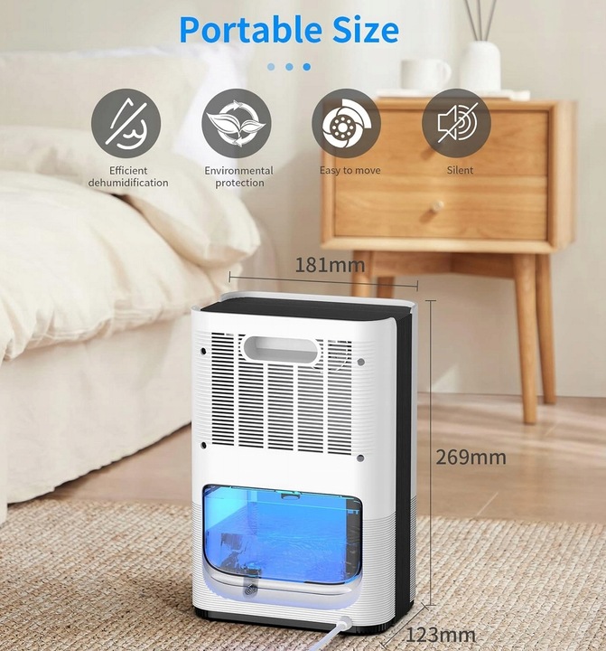 Elektryczny OSUSZACZ powietrza IAB H3-S 720 W 0,5 l/24h USUWA WILGOĆ