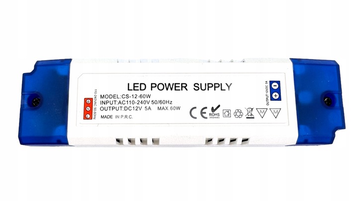 ZASILACZ 12V LED MEBLOWY 60W 5A Do Taśmy LED Transformator
