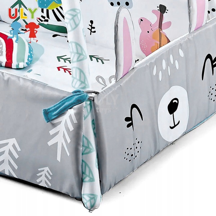 DUŻA MATA EDUKACYJNA SUPER MIĘKKA INTERAKTYWNA DLA NIEMOWLAKA 4W1 MOTYW LAS