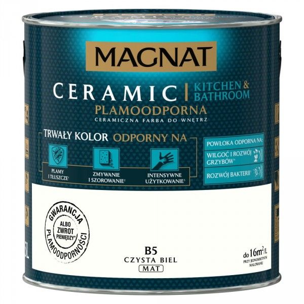 MAGNAT CERAMIC KUCHNIA ŁAZIENKA 2,5L - B5 BIAŁY (dawniej: B5 CZYSTA BIEL)