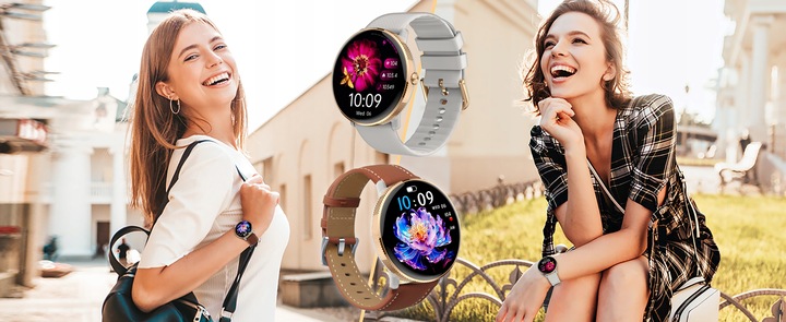 SMARTWATCH DAMSKI AMOLED PROVENTUS ROZMOWY SMS CIŚNIENIOMIERZ POMIAR TĘTNA