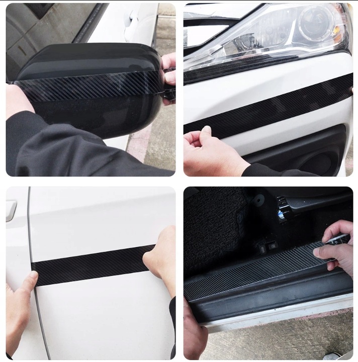 TAŚMA FOLIA CARBON NA PROGI OCHRONNA GRUBA ZABEZPIECZAJĄCA PROGI + RAKLA