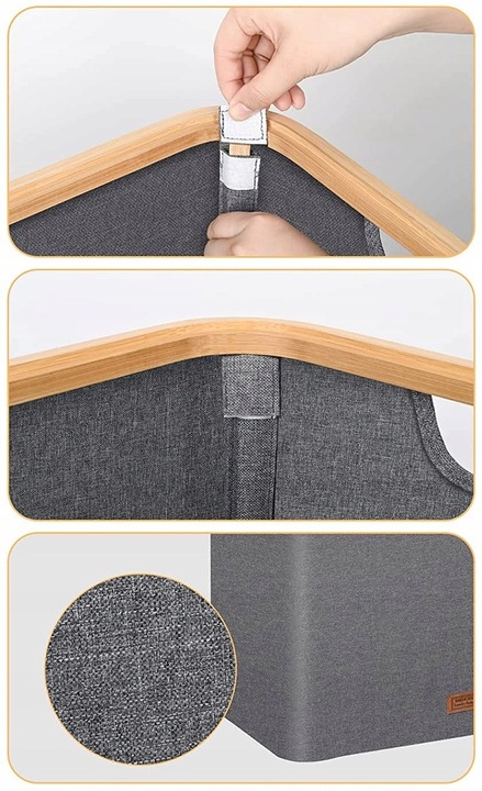 KOSZ NA PRANIE BIELIZNĘ POJEMNIK 100 L Bambus grey