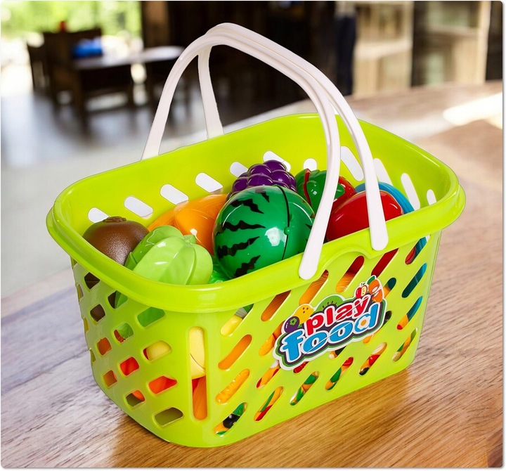 OWOCE WARZYWA DO KROJENIA na rzep zabawkowe jedzenie pizza + kosz na zakupy