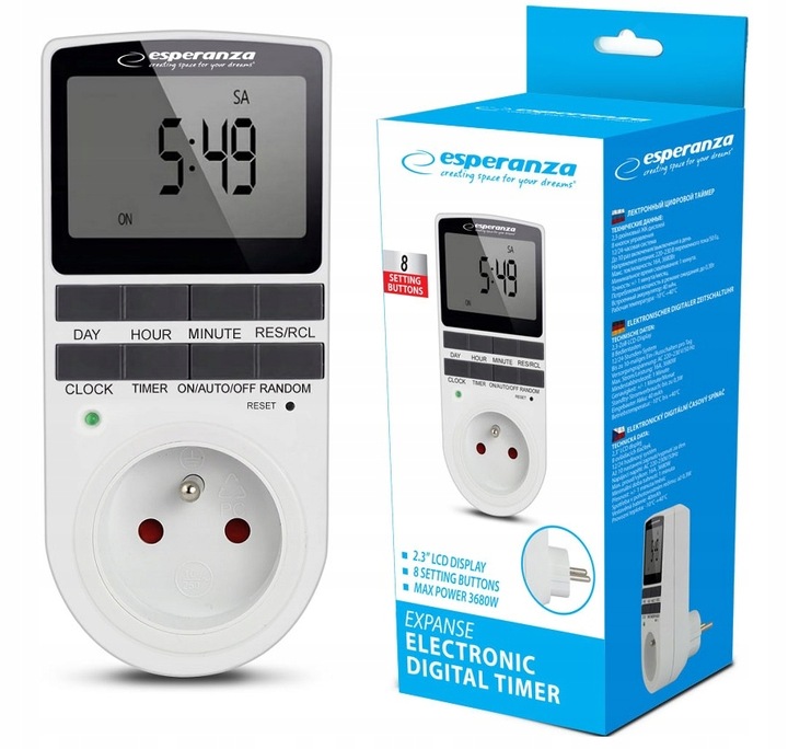 PROGRAMATOR CZASOWY WŁĄCZNIK WYŁĄCZNIK LCD CYFROWY TIMER HARMONOGRAM