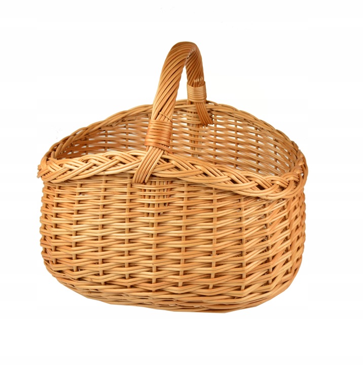 PIĘKNY wiklinowy koszyk NA ZAKUPY PIKNIK GRZYBY XL