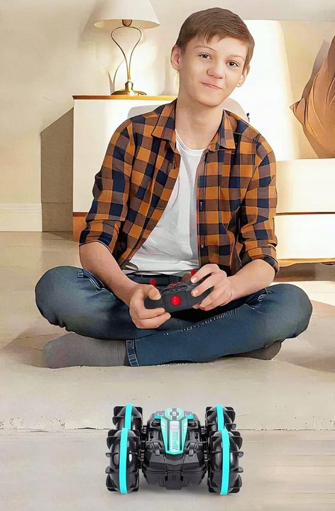 SAMOCHÓD ZDALNIE STEROWANY RC GESTAMI AMFIBIA 2 PILOTY 4x4 360° PŁYWAJĄCY