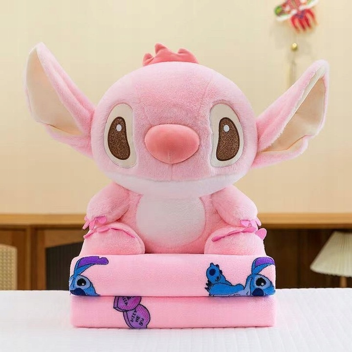 DUŻA MASKOTKA STITCH + KOC 160x100 cm PRZYTULANKA PREZENT DLA DZIECKA STICZ