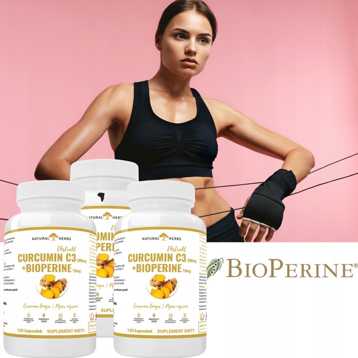 KURKUMINA + PIPERYNA CURCUMIN C3 turmeric 3x120k