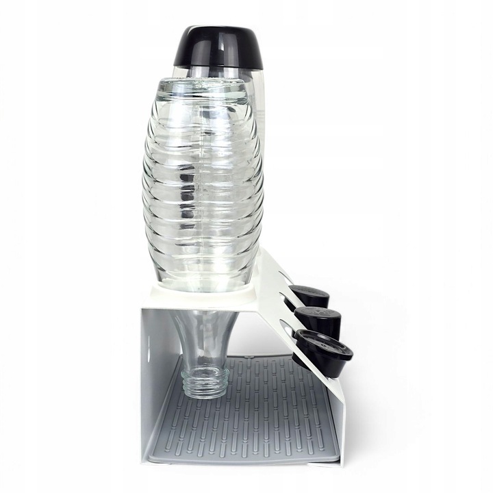 OCIEKACZ STOJAK METALOWY BIAŁY NA 3 BUTELKI DO SATURATORA SODASTREAM BRITA