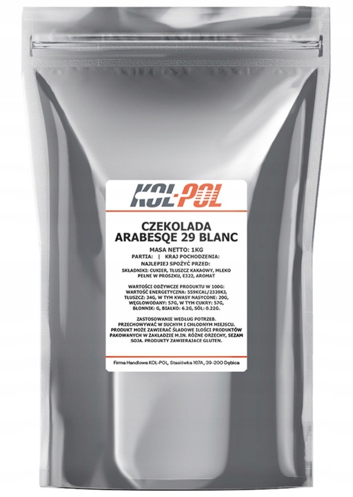 CZEKOLADA BELGIJSKA 29% BIAŁA 1kg Fontann fondue