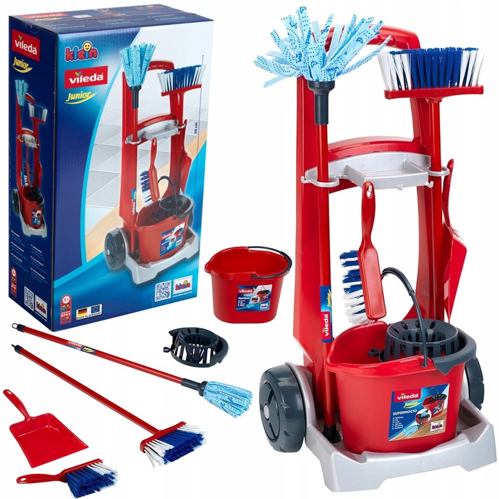VILEDA WÓZEK DO SPRZĄTANIA Z AKCESORIAMI DLA DZIECI VILEDA DLA DZIECI KLEIN
