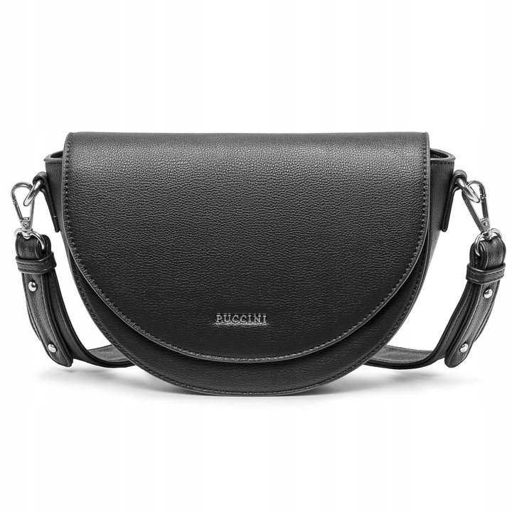 Torebka Crossbody Listonoszka Półksiężyc PUCCINI Na Pasku Czarna BML056M-1