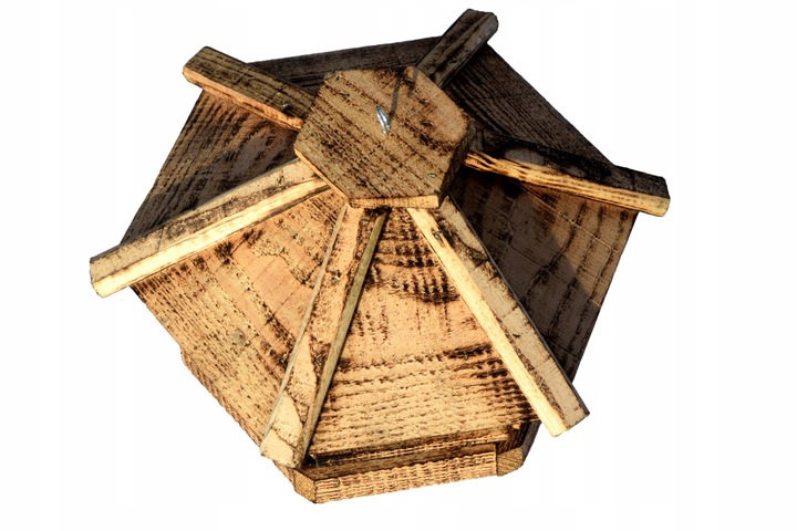 Domek dla ptaków sikorek KARMNIK z drewna OKRĄGŁY