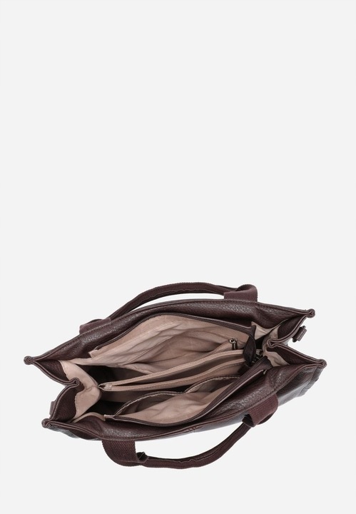 Pojemna Shopperka Torebka Damska Brązowa Format A4 LUIGISANTO