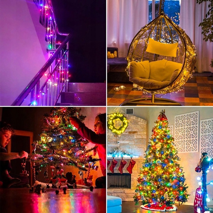 LAMPKI CHOINKOWE 500 LED ZEWNĘTRZNE FLASH EFEKT ISKIERKI GRUB KABEL multi