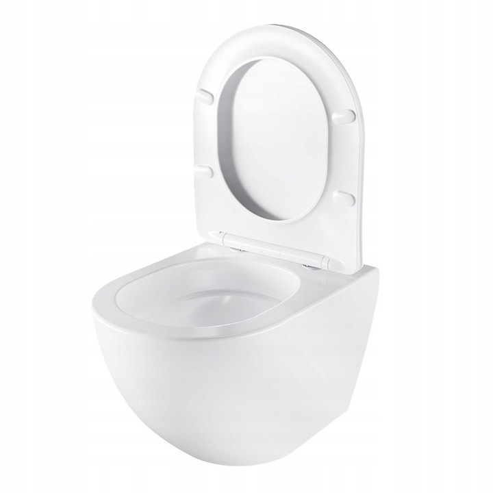 MISKA WC WISZĄCA TORNADO NERO-WH-03 BIAŁA DESKA WOLNOOPADAJĄCA DUROPLAST NE