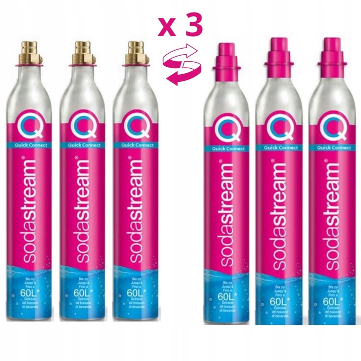 3 X SODASTREAM WYMIANA NABICIE BUTLI GAZEM