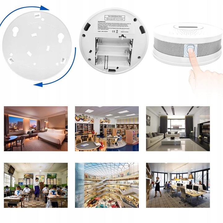 Czujnik czadu i dymu detektor tlenku węgla CO LCD JKD-512COM CE