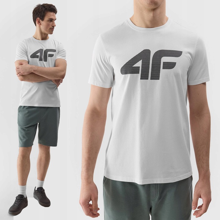4F T-SHIRT MĘSKI Z KRÓTKIM RĘKAWEM KOSZULKA BAWEŁNIANA SPORTOWA SS24