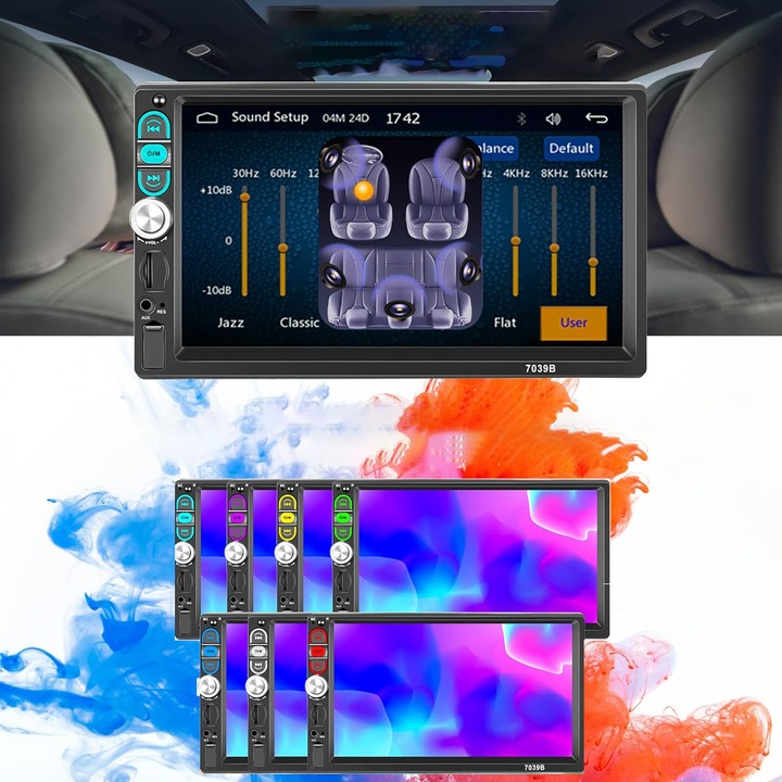 RADIO SAMOCHODOWE BLUETOOTH WYŚWIETLACZ 7"KAMERA COFANIA ZESTAW UNIWERSALNY