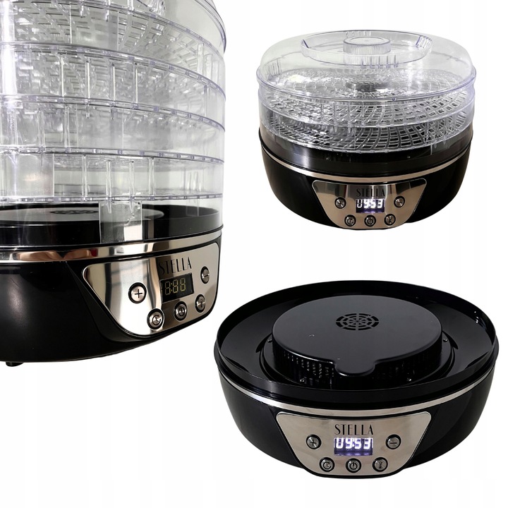 MOCNA SUSZARKA SPOŻYWCZA 520W DO GRZYBÓW OWOCÓW ZIÓŁ 5 SIT STELLA STSG-520