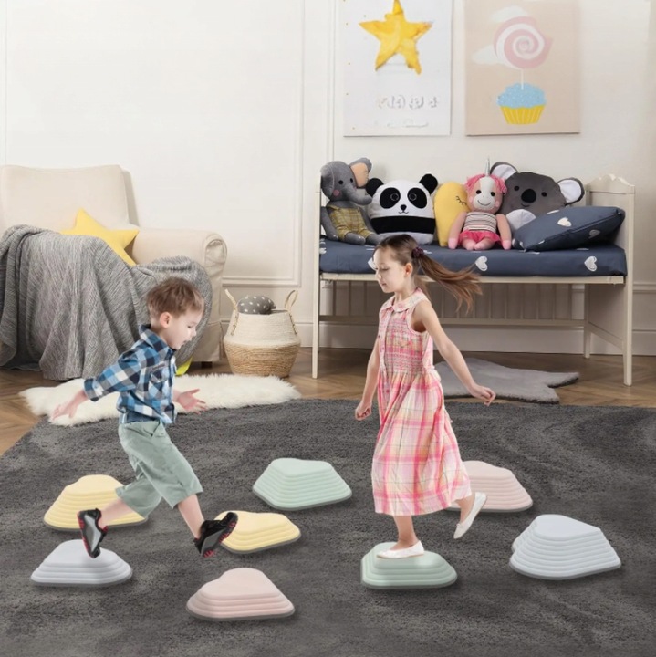 KAMIENIE RZECZNE DYSKI BALANSUJĄCE TRENING RÓWNOWAGI ŚCIEŻKA SENSORYCZNA