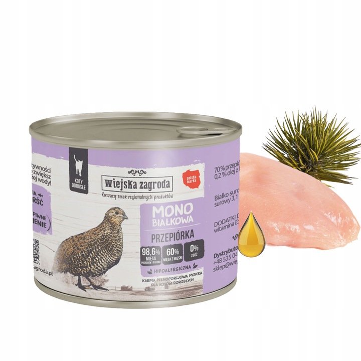 WIEJSKA ZAGRODA MONO Karma mokra dla kota MIX Smaków 6 x 200g Monobiałkowa