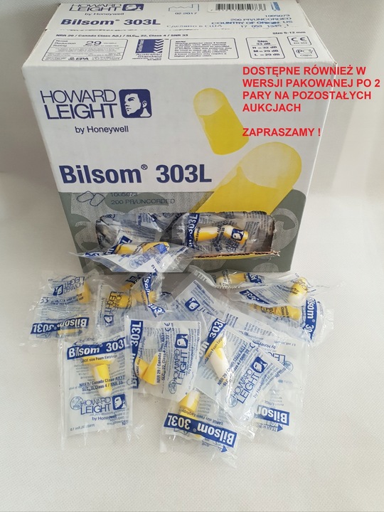 ZATYCZKI DO USZU STOPERY 200 PAR worek BILSOM 303L
