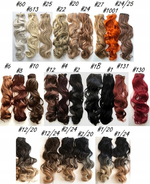 DOCZEPIANE WŁOSY ZESTAW Clip in Fale 7 PASM 160g