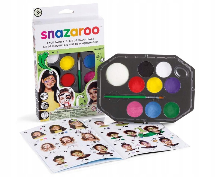 Profesjonalny Zestaw Farb do Malowania Twarzy Uniwersalny Snazaroo