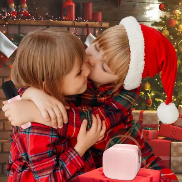 ZESTAW DO KARAOKE BEZPRZEWODOWY MINI GŁOŚNIK BLUETOOTH MIKROFON DLA DZIECI