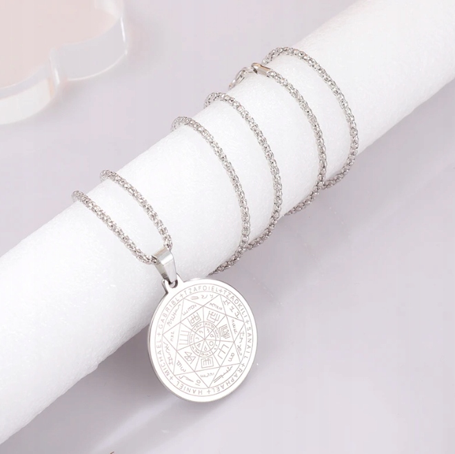 Wisiorek Talizman 7 Aniołów Archaniołów Amulet Pieczęć Srebrny