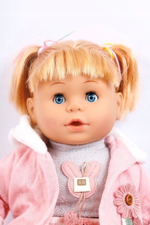 Lalka Bobas Interaktywna Miękka Jak Żywa Duża 42cm Śpiewa Mówi Dziewczynka