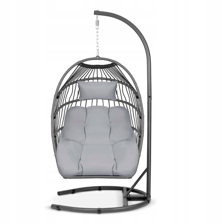 Sofotel Fotel ogrodowy wiszący Luisiana szary + szare poduszki Sofotel
