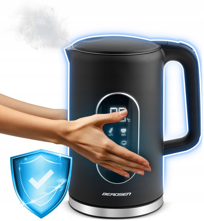 CZAJNIK ELEKTRYCZNY REGULACJA TEMPERATURY 2200W PANEL DOTYKOWY 1,7L BERDSEN