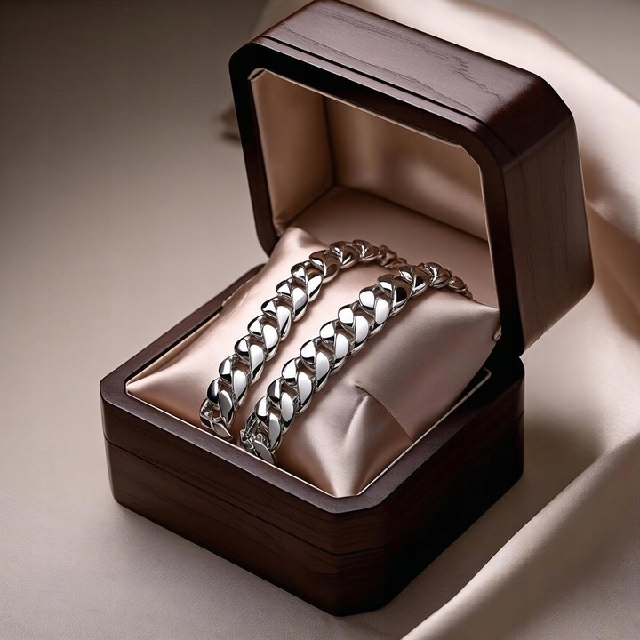 PEŁNA Bransoletka Srebrna Męska Pancerka SREBRO 925 Gruba 8mm DIAMENTOWANA