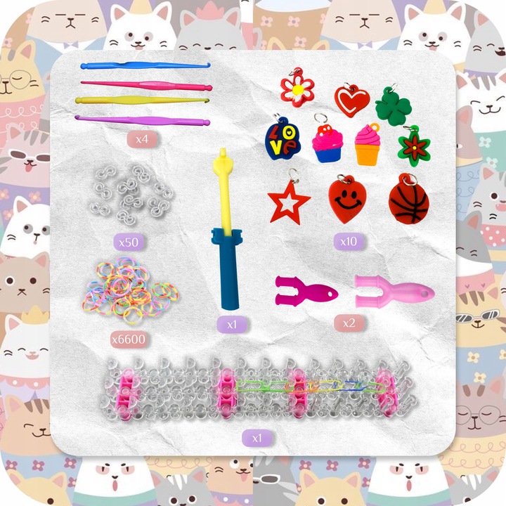 GUMKI DO ROBIENIA BRANSOLETEK DUŻY ZESTAW 6600+ ELEMENTÓW XXL PREZENT