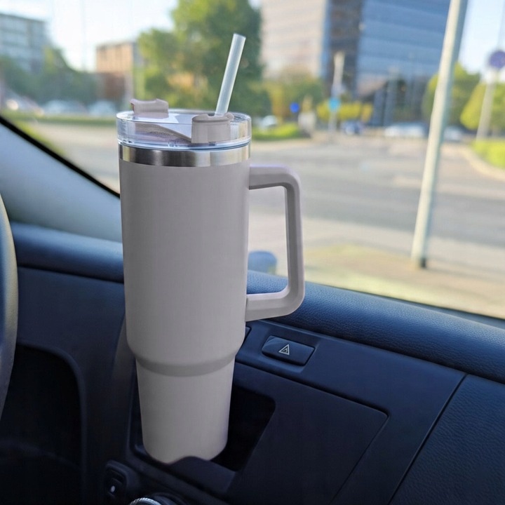 Kubek termiczny ze słomką próżniowy na kawę herbatę napoje zimne duży 1,2l