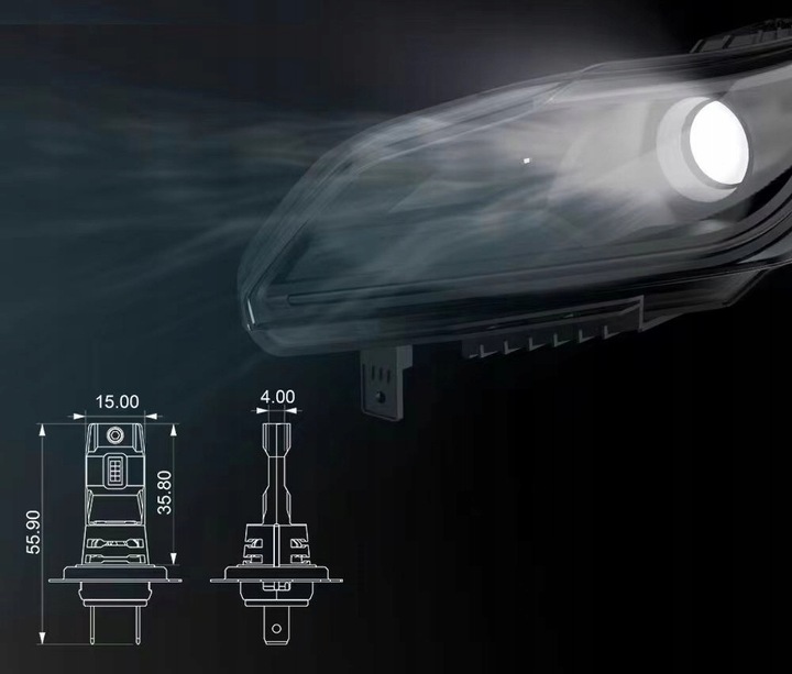 ŻARÓWKI LED i7s H7 CSP LIGHT PRO HOMOLOGACJA E8 RETRIFY CANBUS READY