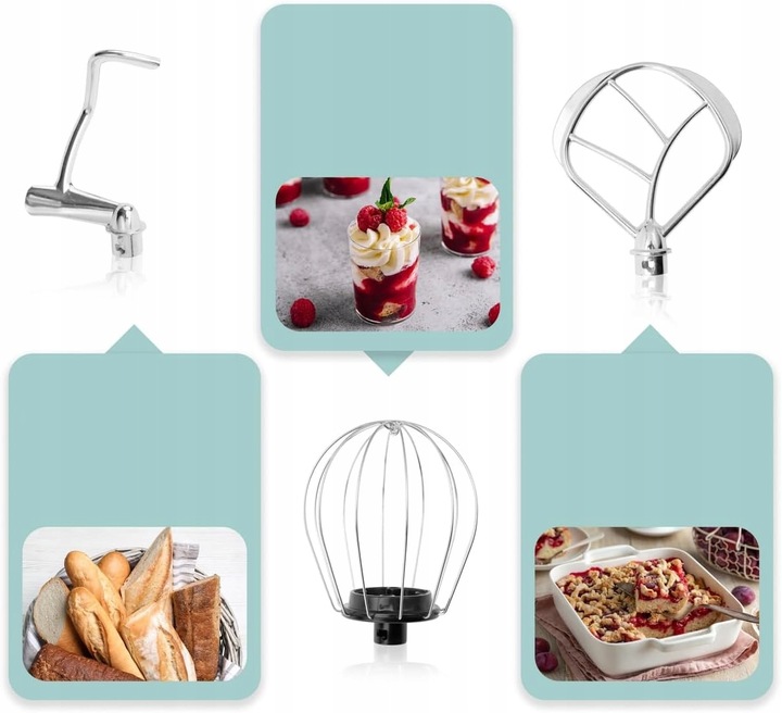 ROBOT KUCHENNY PLANETARNY BLENDER MIKSER UGNIATARKA DO CIASTA 1100W 5L