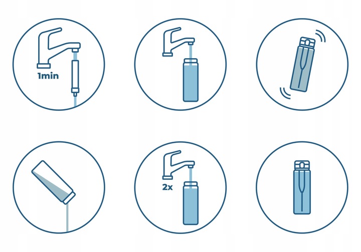 Szklana butelka filtrująca Wessper ActiveMax 0,68l przezroczysta + 3x WKŁAD